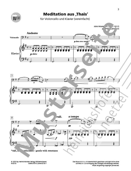 Jules Massenet | Meditation | Heinrichshofen publishing house