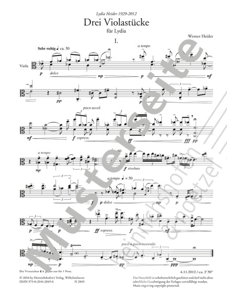 Drei Violastücke | Werner Heider | Heinrichshofen Verlag