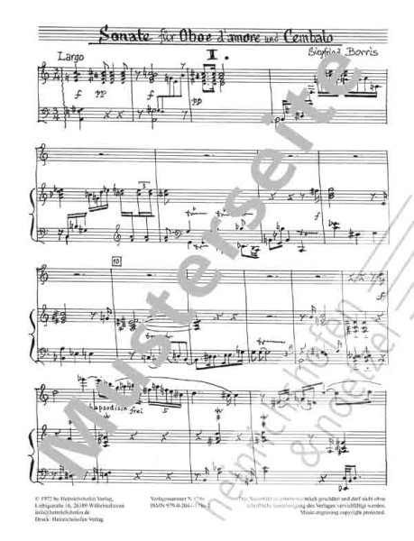 Sonate für Oboe d'amore und Cembalo