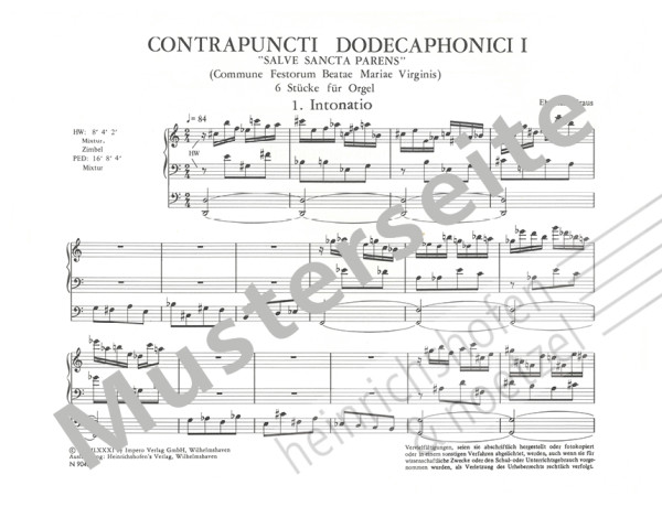 Contrapuncti dodecaphonici I | Eberhard Kraus | Heinrichshofen Verlag