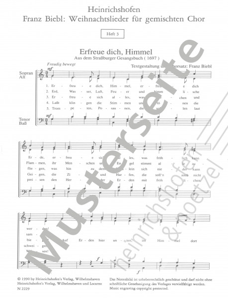 Christmas carols for mixed choir, booklet 3