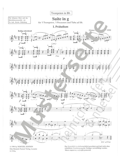 Suite in g | Günter Maurischat | Heinrichhofen publishing house