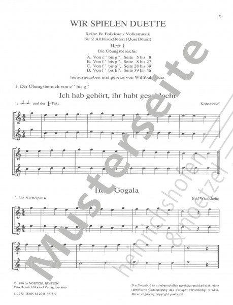 Wir spielen Duette | Heft 1 | Reihe B