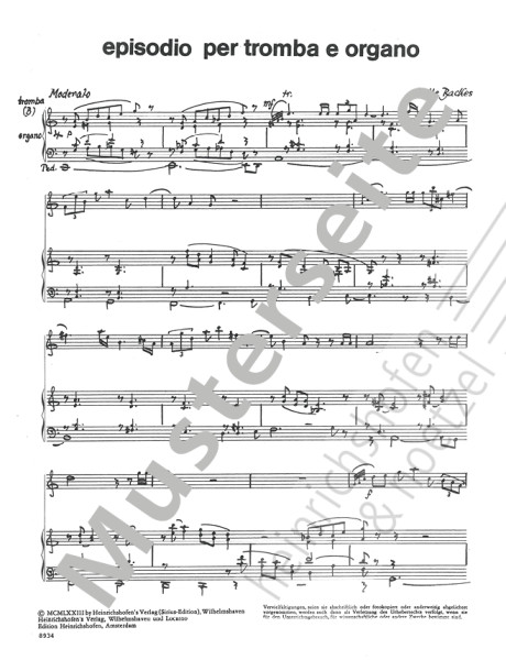 episodio per tromba e organo | Lotte Backes | Heinrichshofen publishing house
