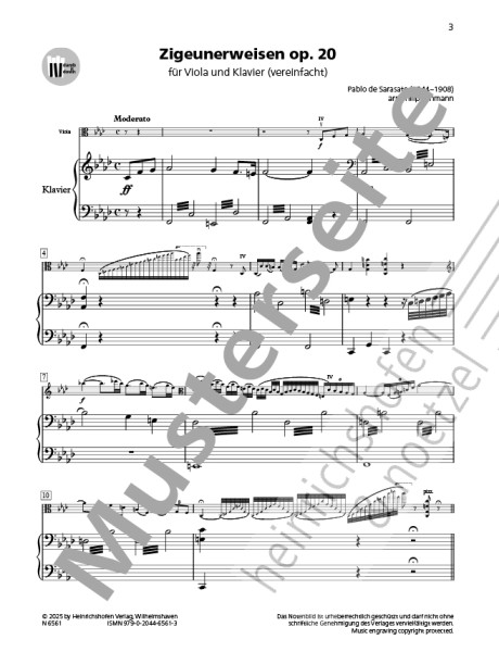 Gipsy Airs op. 20 | Pablo de Sarasate | Heinrichshofen publishing house