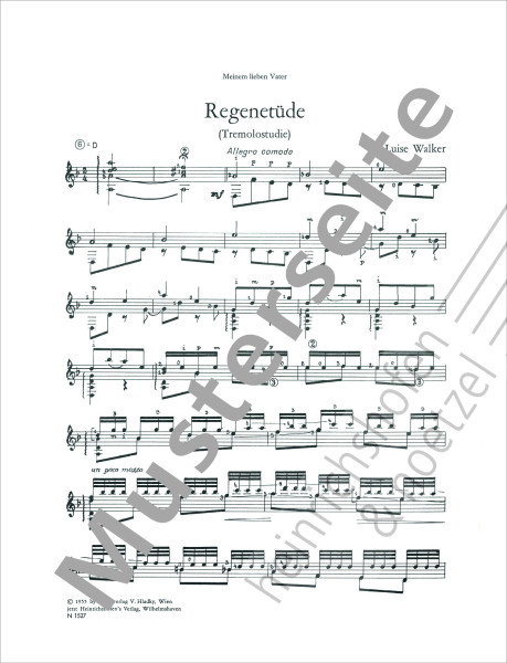Regenetüde | Luise Walker | Heinrichshofen Verlag