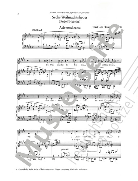 Sechs Weihnachtslieder, op.160 | Hans Fleischer | Heinrichshofen Verlag