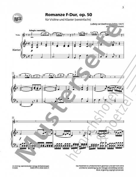 Romanze F-Dur, op. 50 | Ludwig van Beethoven | Heinrichshofen Verlag