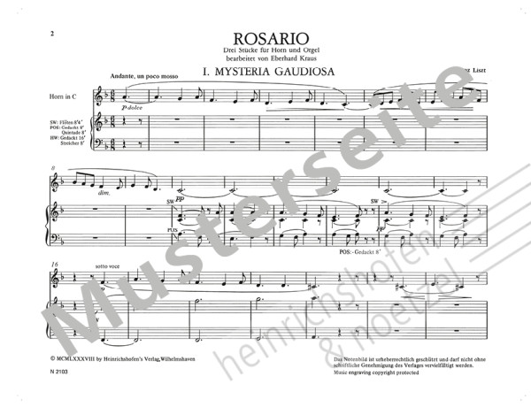 Rosario | Franz Liszt | Heinrichshofen Verlag