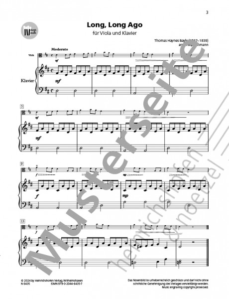 Long, long Ago | Thomas Haynes Bayly | Heinrichshofen publishing house