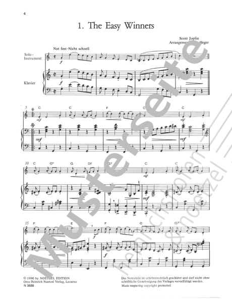 Let's rag | Scott Joplin, Uwe Heger | Heinrichshofen publishing house