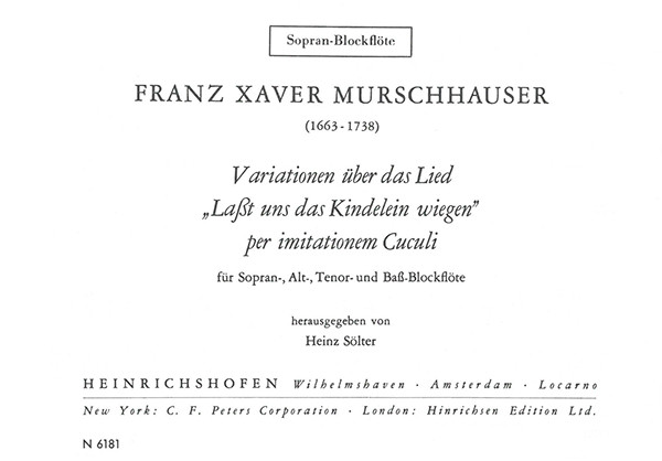 Variations on ‘Let us cradle the little child’ | Franz Xaver Murschhauser | Heinrichshofen publishing house
