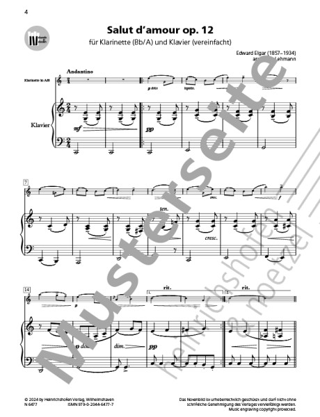 Salut d'amour op. 12 | Edward Elgar | Heinrichshofen publishing house
