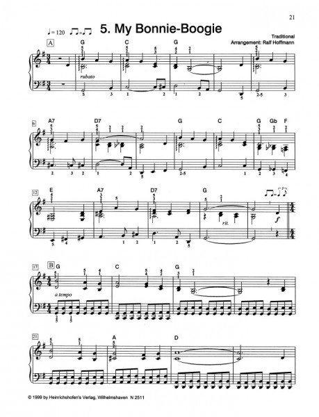 Popular Styles For Piano, Bd 1