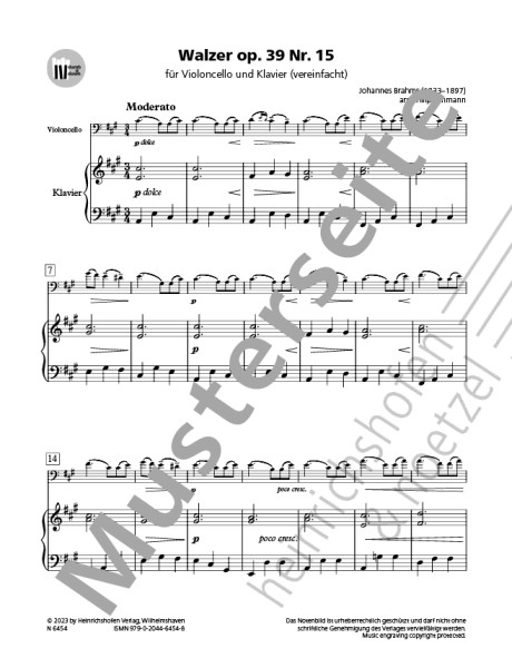 Walzer op. 39 Nr. 15 | Johannes Brahms | Heinrichshofen Verlag