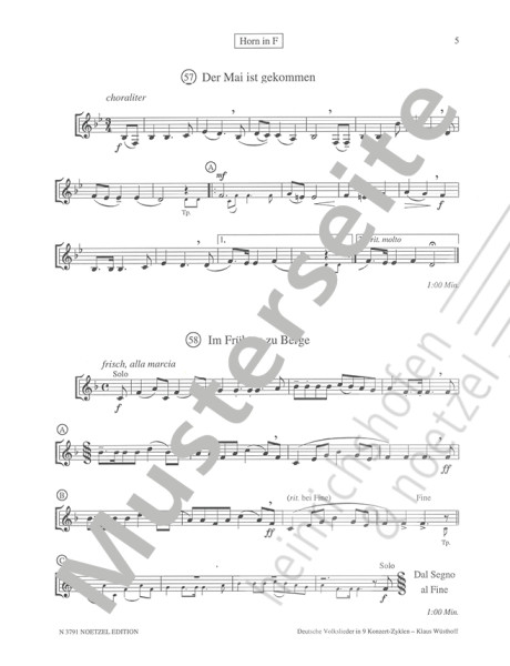 German folk songs in 9 concert cycles III | Klaus Wüsthoff | Heinrichshofen publishing house