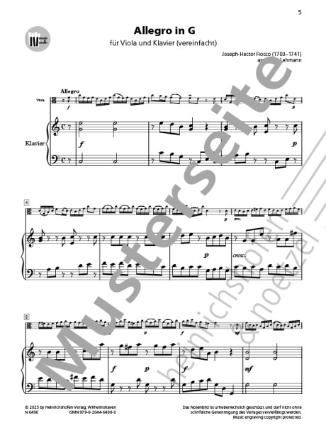 Allegro in G | Joseph-Hector Fiocco | Heinrichshofen publishing house
