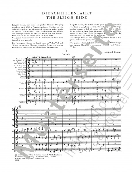 Die Schlittenfahrt- Partitur