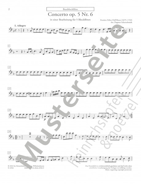 Concerto à più Istrumenti - bass part