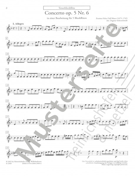 Concerto VI à più Istrumenti - Tenorstimme