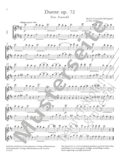 Duette für zwei Flöten op. 72
