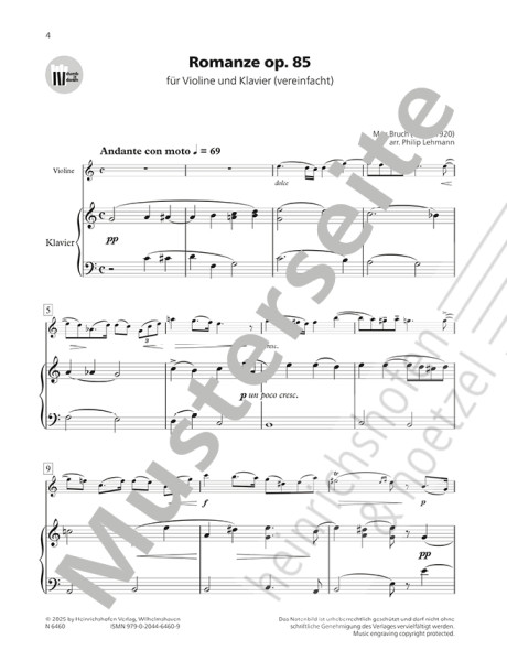 Romance op. 85 | Max Bruch | Heinrichshofen publishing house