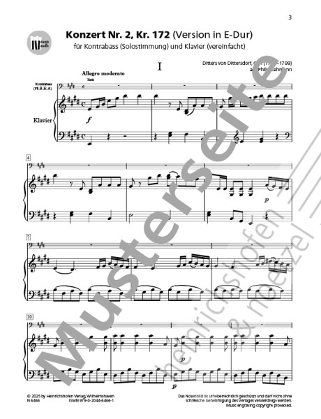 Concerto No. 2, Kr. 172 (E major) | Carl Ditters von Dittersdorf | Heinrichshofen publishing house