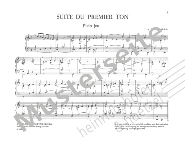 Pièces d'Orgue – Orgelstücke | Jean-Adam Guillaume Guilain | Heinrichshofen Verlag