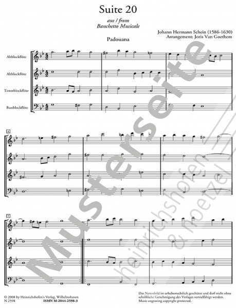 Suite Nr. 20 aus "Banchetto musicale"