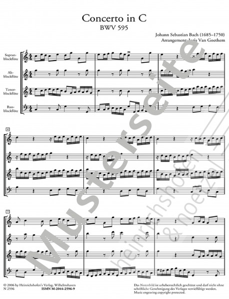 Concerto in C BWV 595 und Fuga in CBWV 545