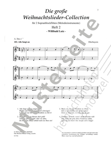 Die große Weihnachtslieder – Collection | Band II | Willibald Lutz | Heinrichshofen Verlag