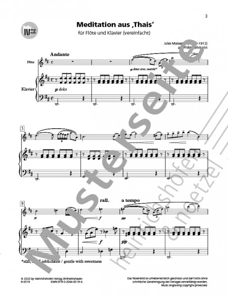 Meditation aus «Thais» | Jules Massenet | Heinrichshofen Verlag