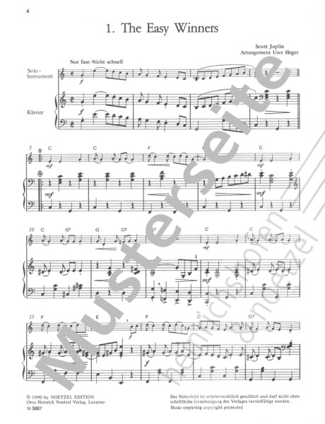 Let's rag ... 10 Ragtimes | Scott Joplin, Uwe Heger | Heinrichshofen publishing house