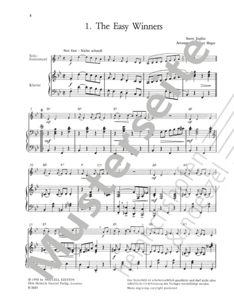 Let's rag | Scott Joplin, Uwe Heger | Heinrichshofen publishing house