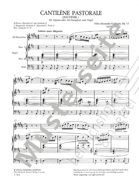 Cantilène Pastorale | Félix A. Guilmant | Heinrichshofen publishing house
