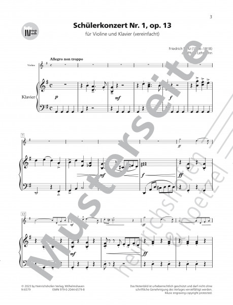 Student Concerto No. 1, op. 13 | Friedrich Seitz | Heinrichshofen publishing house