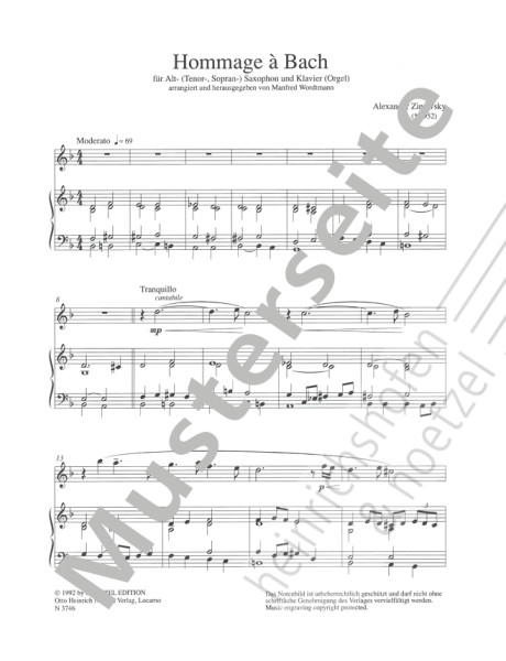 Hommage à Bach | Alexander Zinowsky | Heinrichshofen publishing house