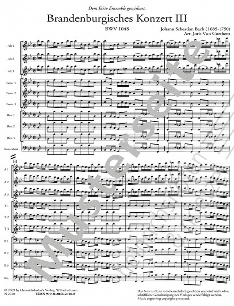 Brandenburg Concerto No. 3, 1st movement - score