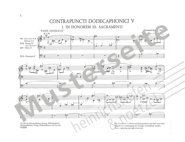 Contrapuncti dodecaphonici | Eberhard Kraus | Heinrichshofen publishing house