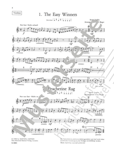 Let's rag | Scott Joplin, Uwe Heger | Heinrichshofen publishing house