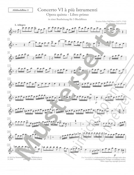 Concerto VI à più Istrumenti - Altstimme 2