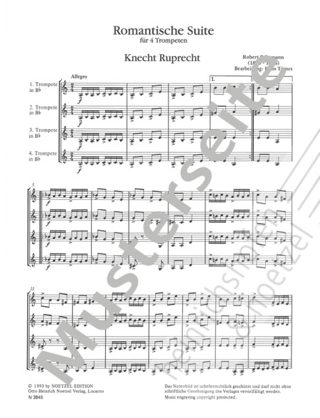 Romantische Suite für 4 Trompeten