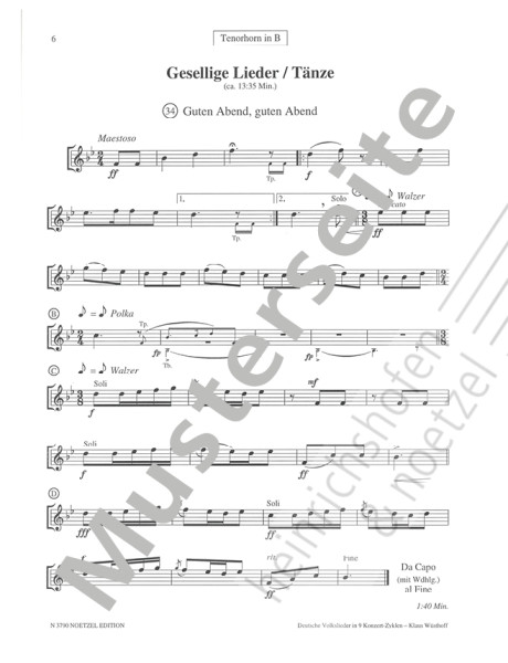 Deutsche Volkslieder in 9 Konzert-Zyklen II