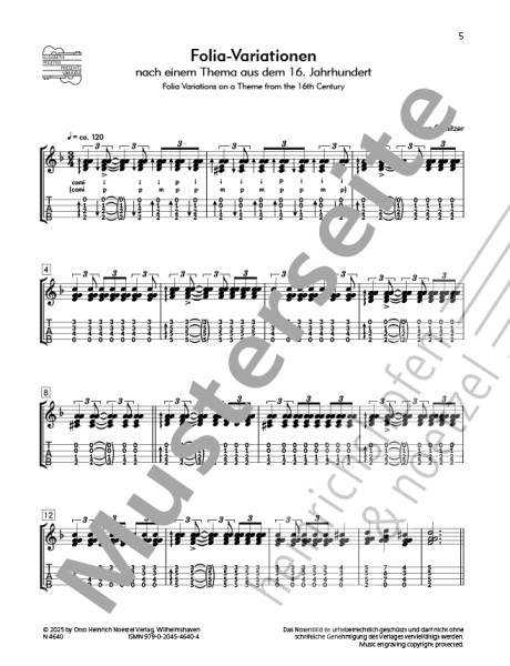 Folia - Variations | Julian Schlitzer | Heirnichshofen publishing house
