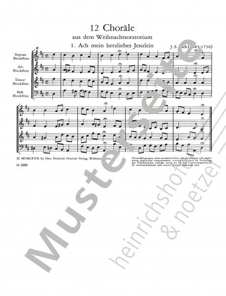 Zwölf Choräle aus dem Weihnachtsoratorium