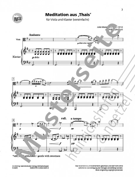 Meditation from «Thais» | Jules Massenet | Heinrichshofen publishing house
