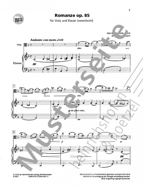 Romance op. 85 | Max Bruch | Heinrichshofen publishing house