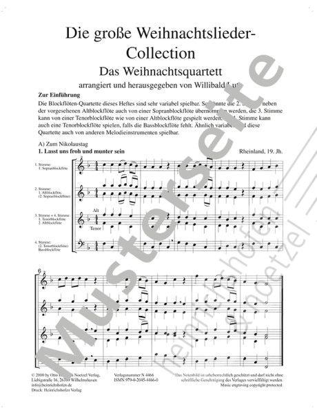 Die grosse Weihnachtslieder Collection | Willibald Lutz | Heinrichshofen Verlag