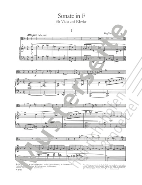 Sonata in F, Op. 51 | Siegfried Borris | Heinrichshofen publishing house