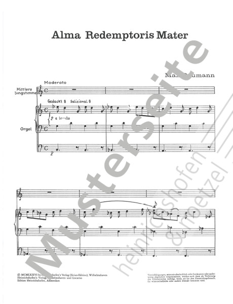 Alma Redemptoris Mater | Max Baumann | Heinrichshofen Verlag